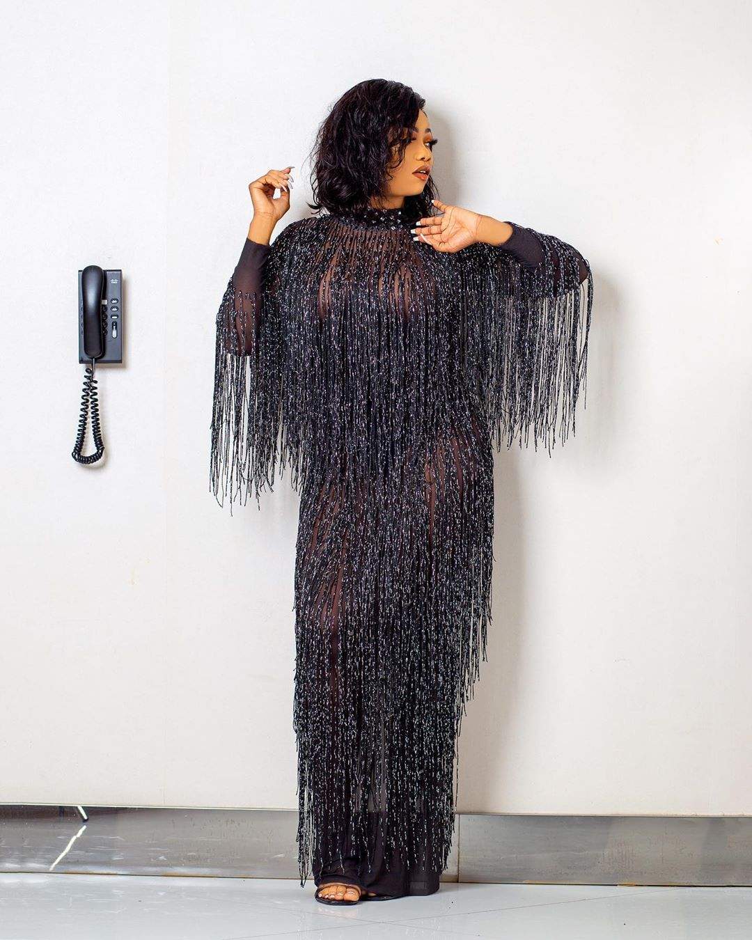 Tacha Dazzles in Black Fringe Dress for Mayorkun's 'The Mayor of Lagos Fest'