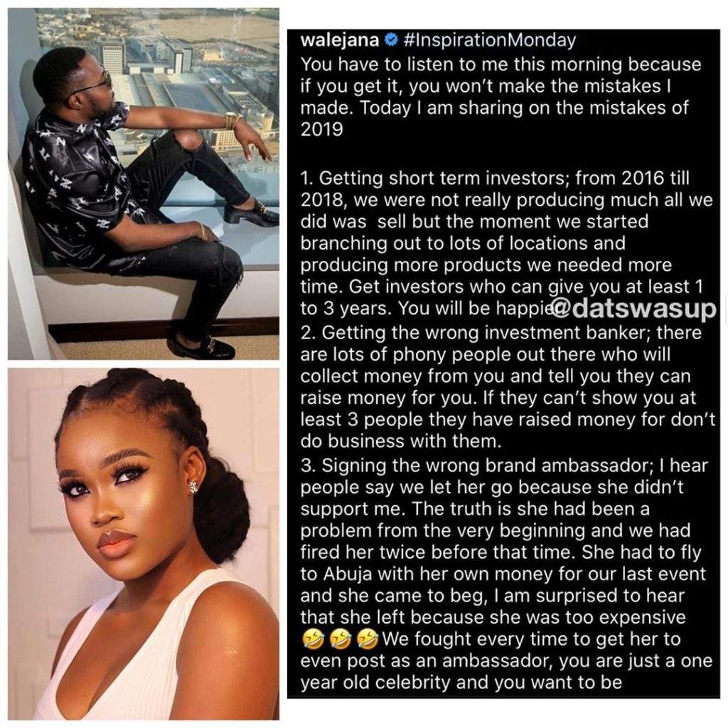 'Cee-C came to beg after we sacked her as ambassador' - Wale Jana