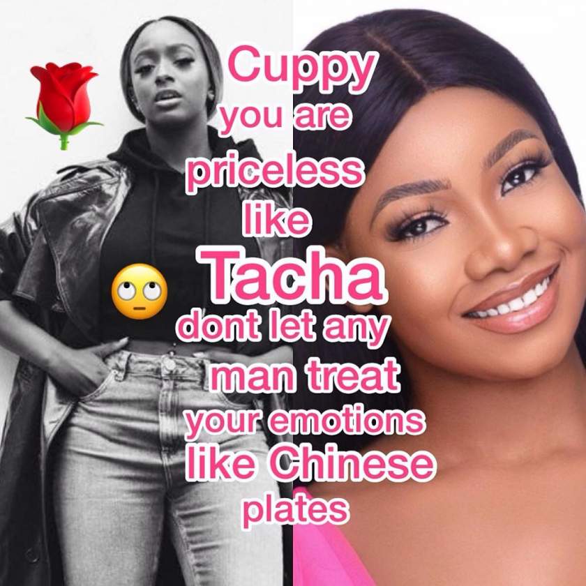 'When it comes to intelligence, bravery and creativity, you & Tacha lead' - Uche Maduagwu to DJ Cuppy