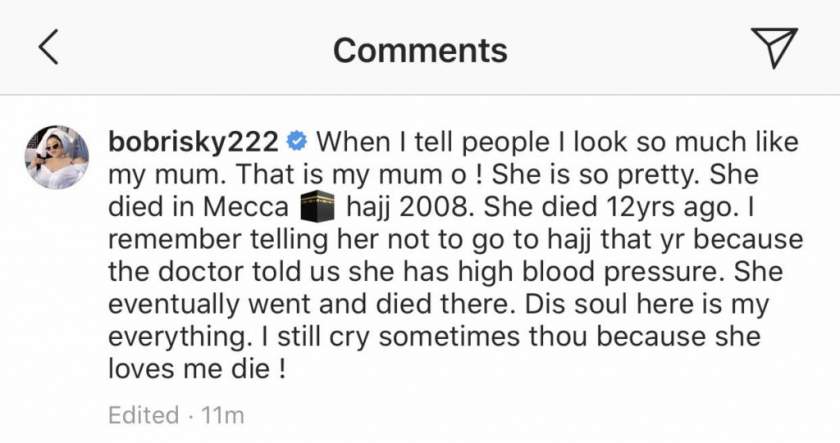 Bobrisky remembers how his mum died 12 years ago in Mecca (Photo)