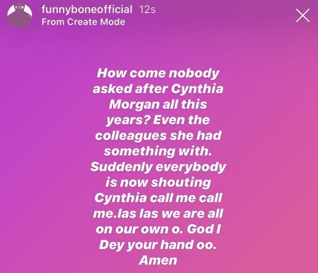 Davido replies Funnybone for shading him over wanting to help Cynthia Morgan