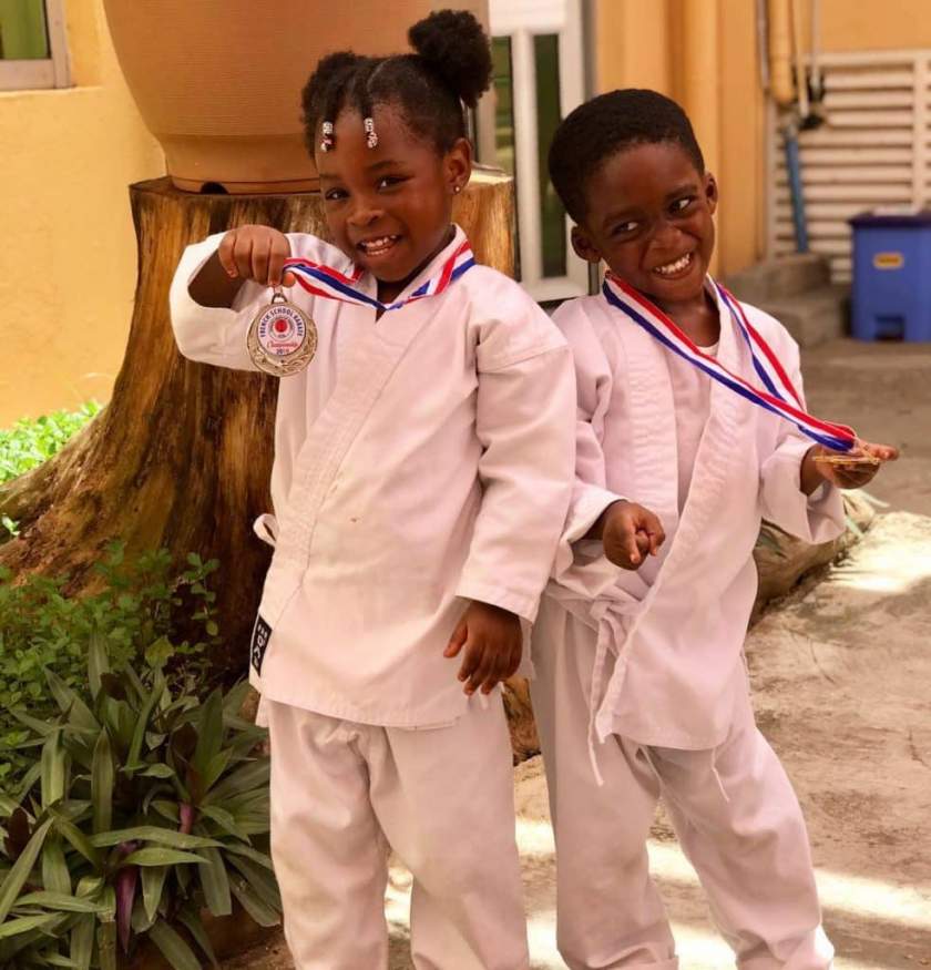 10 times Davido's daughter and Tiwa Savage' son served us friendship goals (Photos)