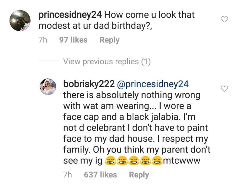 Bobrisky finally breaks silence on why he dressed like a man to his father's birthday party