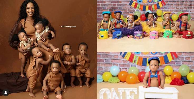 Nigerian mum warms hearts with adorable photos of her sextuplets
