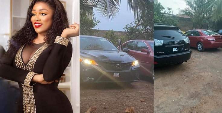 Kayanmata seller buys 3 cars worth millions of naira in a day, weeks after buying mansion in Lekki (Photos)