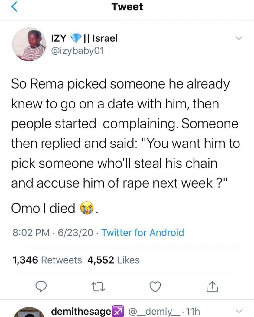 Nigerians accuse Rema of staging a fake online contest and picking a girl he already knows to go on a date with him