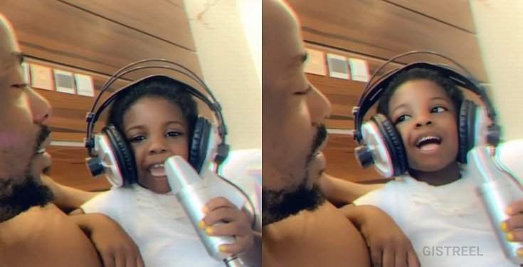 Erigga's 3-year-old daughter melts hearts as she raps for him on Fathers' Day (Video)