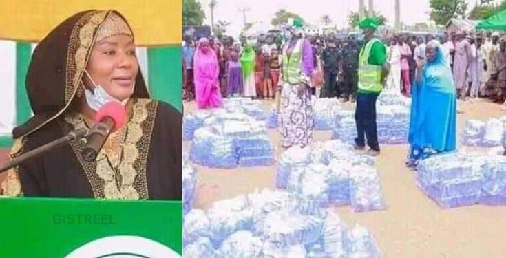 Bauchi State First Lady empowers young women with bags of sachet water (Photos)