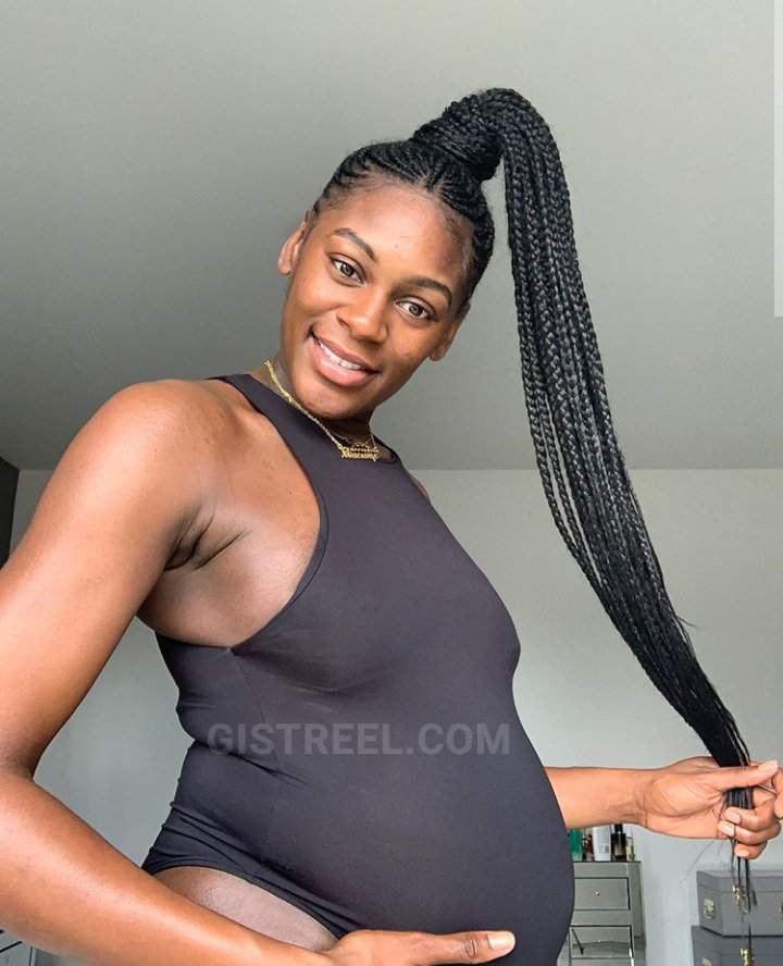 Mike Edwards' wife Perri Shakes cradles her unborn baby boy (Photos)