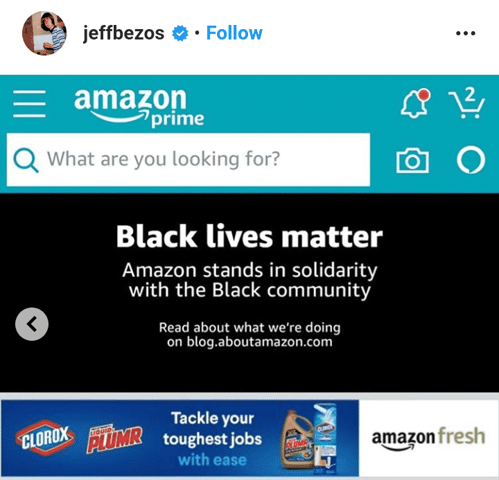 Jeff Bezos excited to lose customers who are against his support for #BlackLivesMatter protest