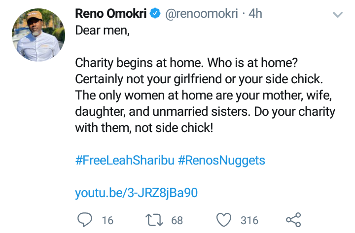 You are doing stupidity if you spend money on your girlfriend - Reno Omokri