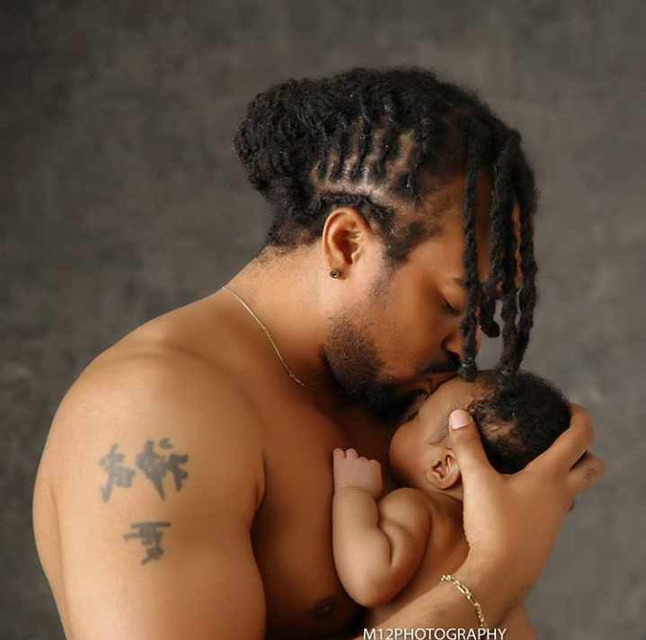 Handsome actor Bryan Akwara shares first photo of his newborn baby