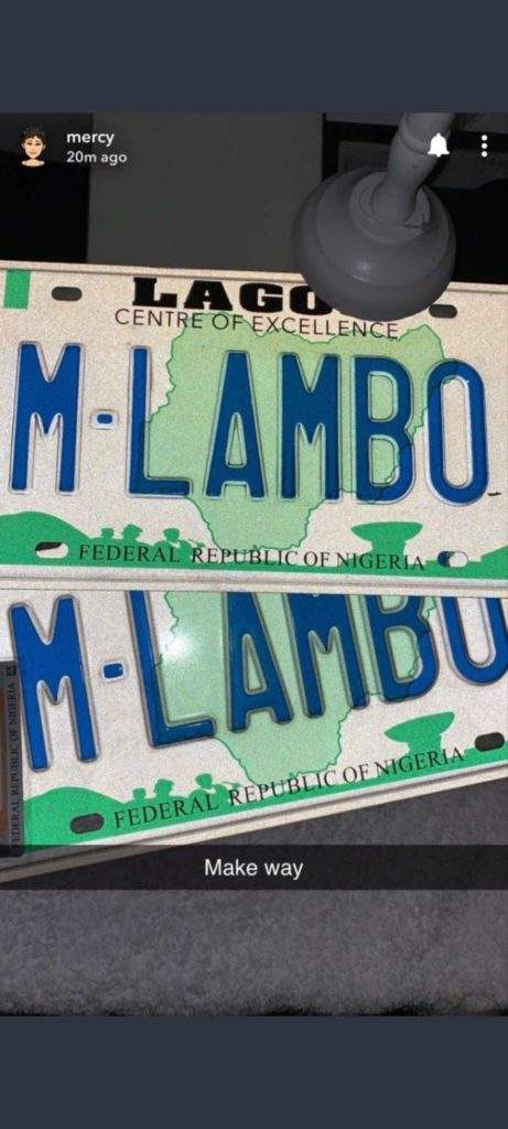 Mercy Eke brags as she becomes the First BBNaija star to own a customized number plate