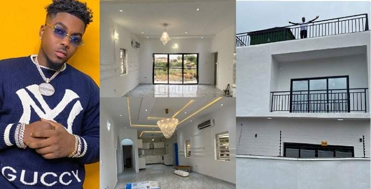 Double celebration as Nigerian Singer, Skiibii marks his birthday with a new mansion (Photos/Video)