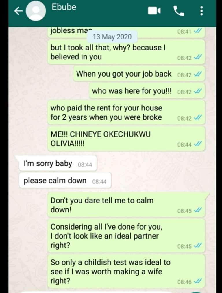 I'm worth more than a childish test - Lady breaks up with her boyfriend of 3 years after he used his friend to test her with sex (Photos)