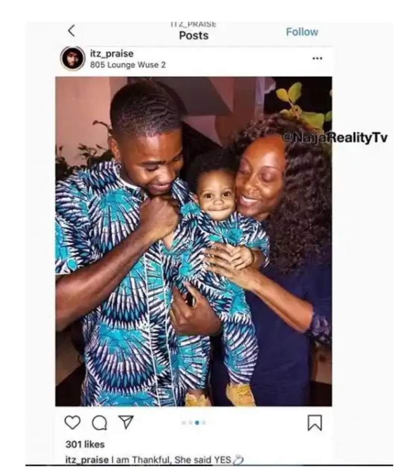 BUSTED: Nigerians dig up family photos of BBNaija's Praise after he claimed to be single (Photos)