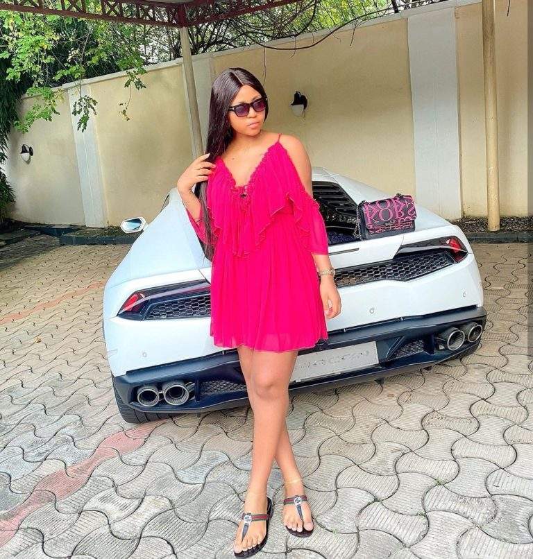 Regina Daniels angrily pushes domestic worker into swimming pool for arguing with her (Video)