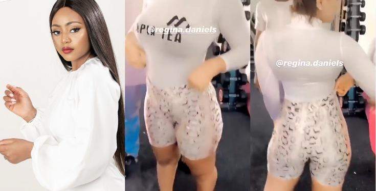 'Surgery for what?' - Regina Daniels brags as she shows off hot figure (Video)