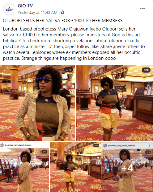 Prophetess Mary Olubori allegedly selling her saliva to her members for N550k