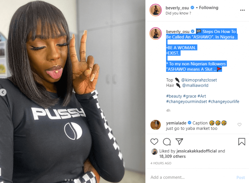 Beverly Osu reveals what it takes to be called an 'Ashawo' in Nigeria