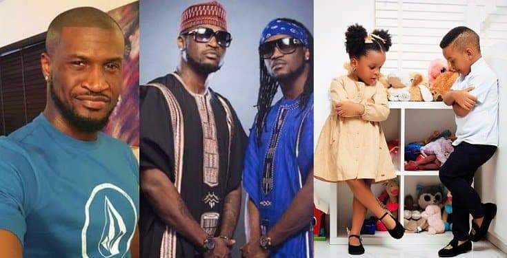 Peter Okoye puts family grudges aside to celebrate his twin brother's twins on their birthday