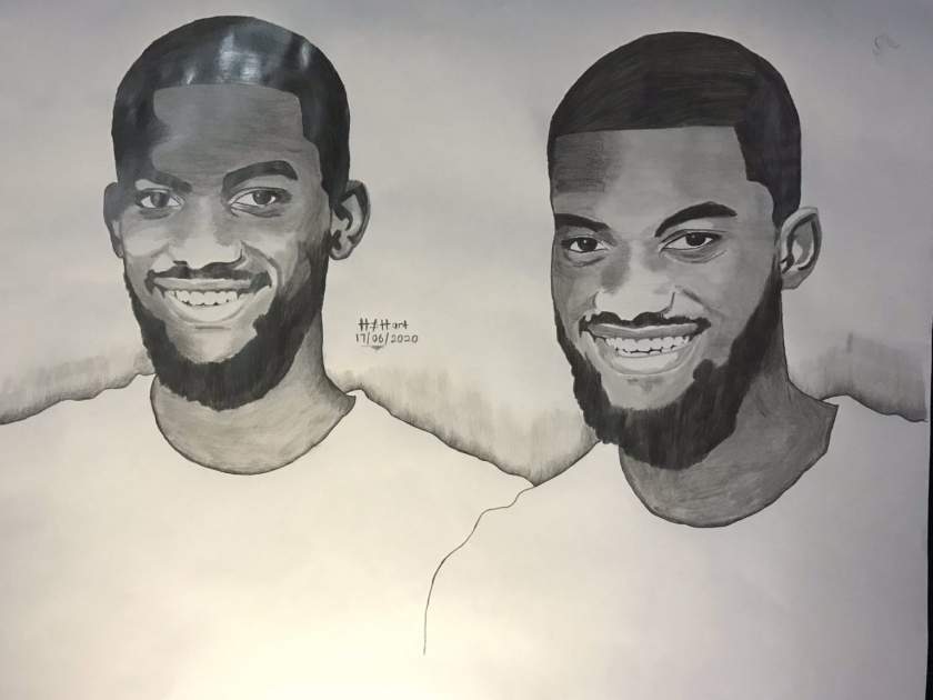 Talented twins draw themselves at the same time while looking at each other (Photos)