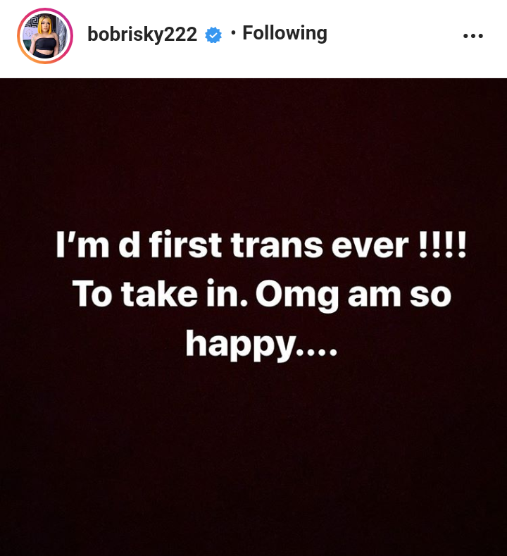 'I can't wait to be a mummy' - Bobrisky reveals he's pregnant