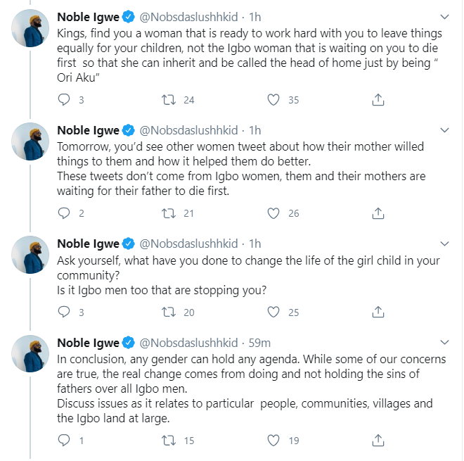 'Igbo women are lazy, they don't like to work, they just want to enjoy their husband's money' - Noble Igwe