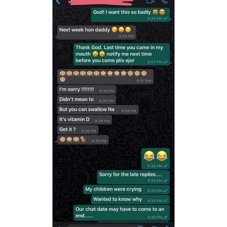 Pregnant wife shares chat conversation between her husband and his gay lover