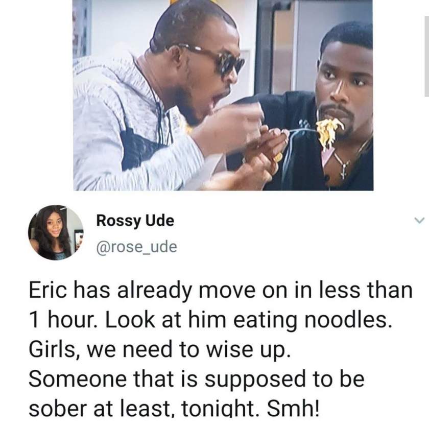 BBNaija: Eric dragged for eating indomie barely an hour after Lilo was evicted