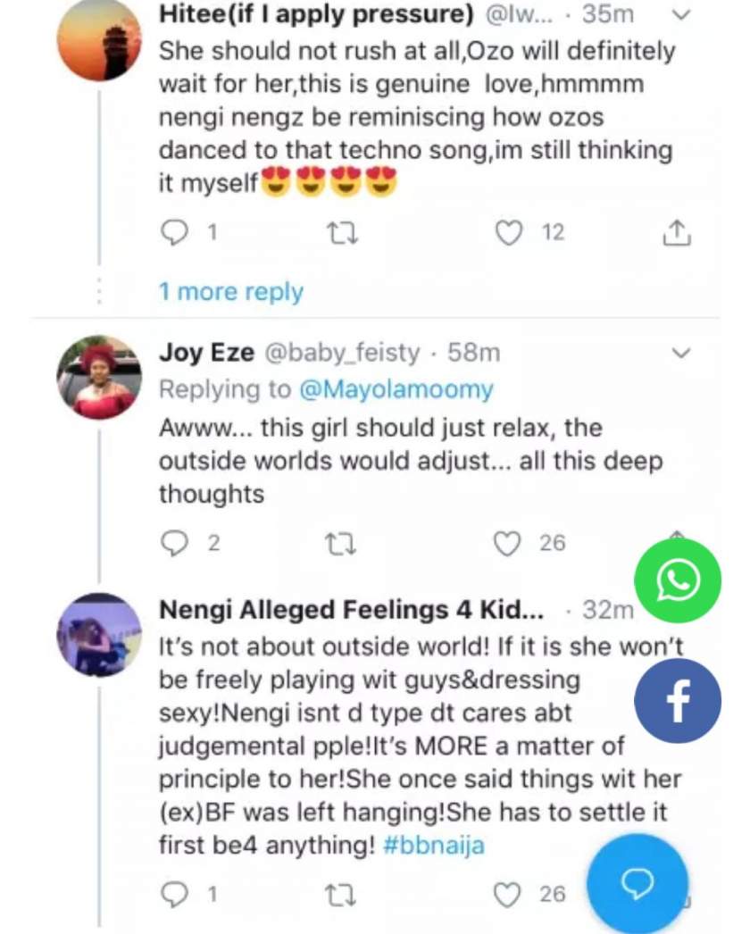 Fans react to video of Nengi staring at Ozo while he was sleeping