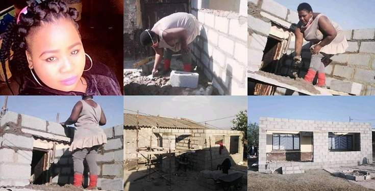 Lady builds her own house from scratch to finish all alone with no external help (Photos)