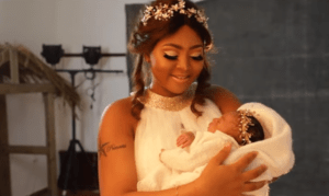 Regina Daniels and Ned Nwoko officially reveal their son's face (Photos)