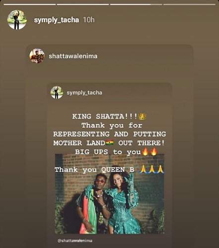 Bestie Goals: Tacha congratulates Shatta Wale on his recent collaboration with Beyonce