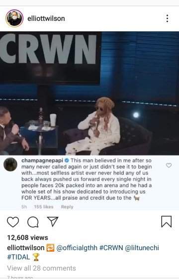 'All praises to the GOAT' - Drake rains accolades on Lil Wayne for uplifting his career when he was an upcoming rapper