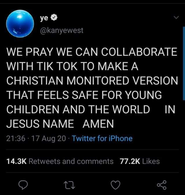 Kanye West plans to collaborate with TikTok for a Christian version, 'Jesus Tok'