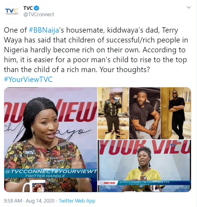 BBNaija: It's difficult for rich kids to succeed - Kiddwaya's Dad, Terry Waya says