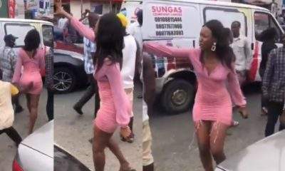 Lady curses lout who grabbed her butt in Computer Village (Video)