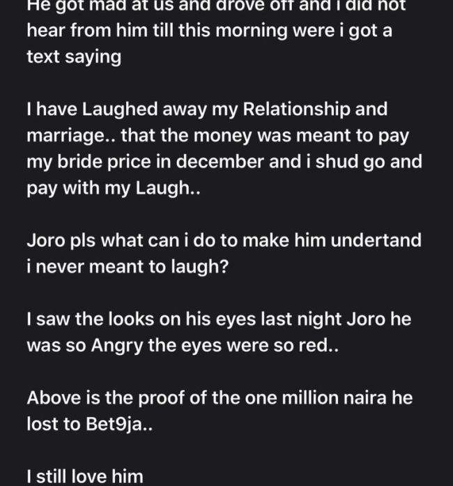 Nigerian lady laments over Barca's loss, says her man bet ₦1 million meant for her bride price