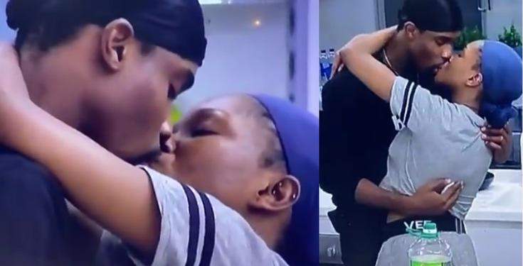 BBNaija lovers, Neo and Vee lock lips after securing a spot in the grand finale (Video)