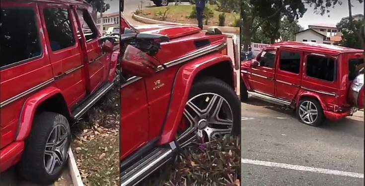 Big Boy In Trouble As He Crashes G-Wagon He Rented To Impress A Girl (Video)