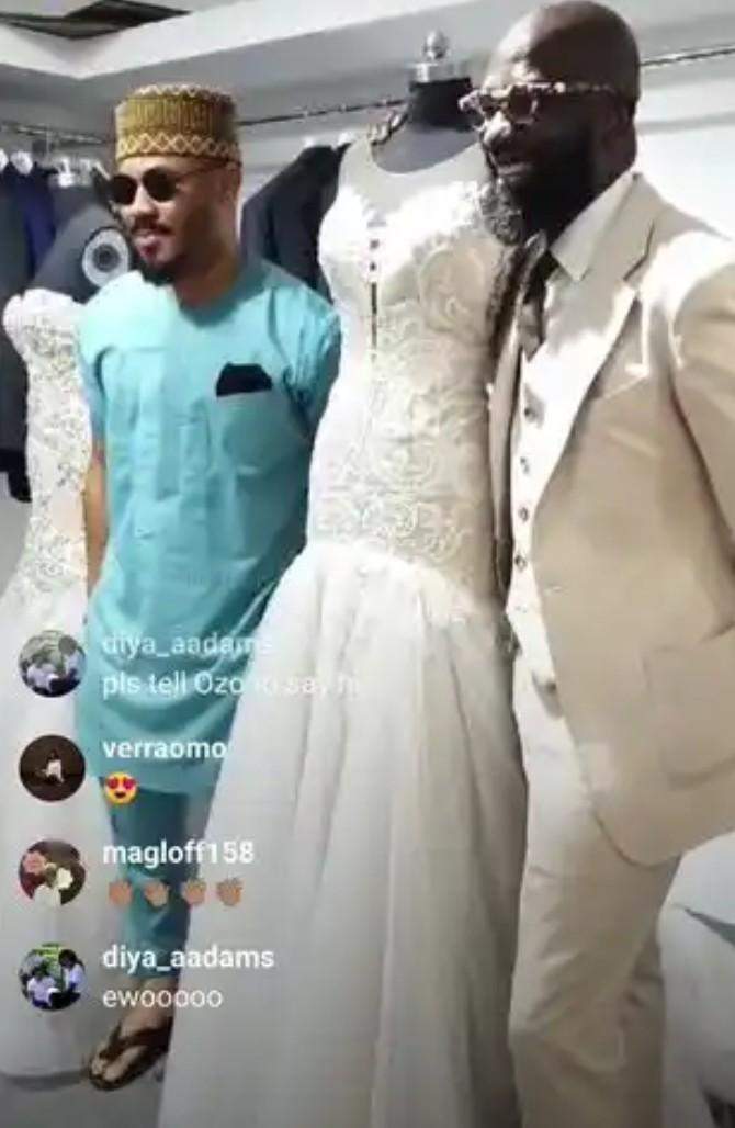 'He is pricing wedding gown for Nengi' - Fans react to photo of Ozo standing close to wedding gown