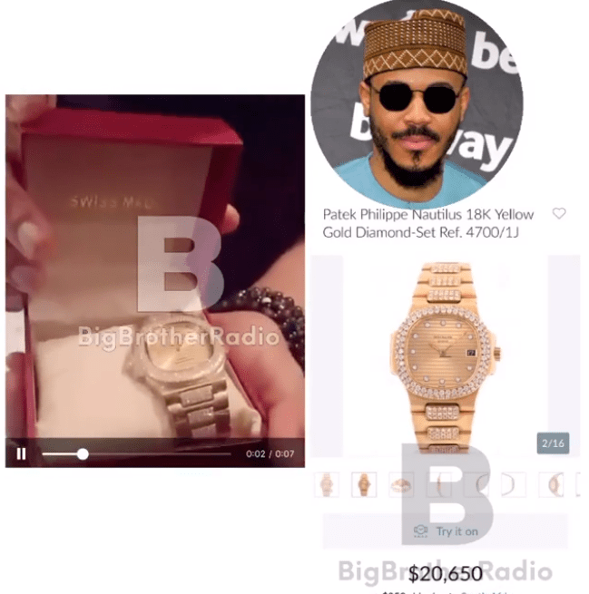 Ozo receives ₦8 million Patek wrist watch from his fans (Video/Photo)