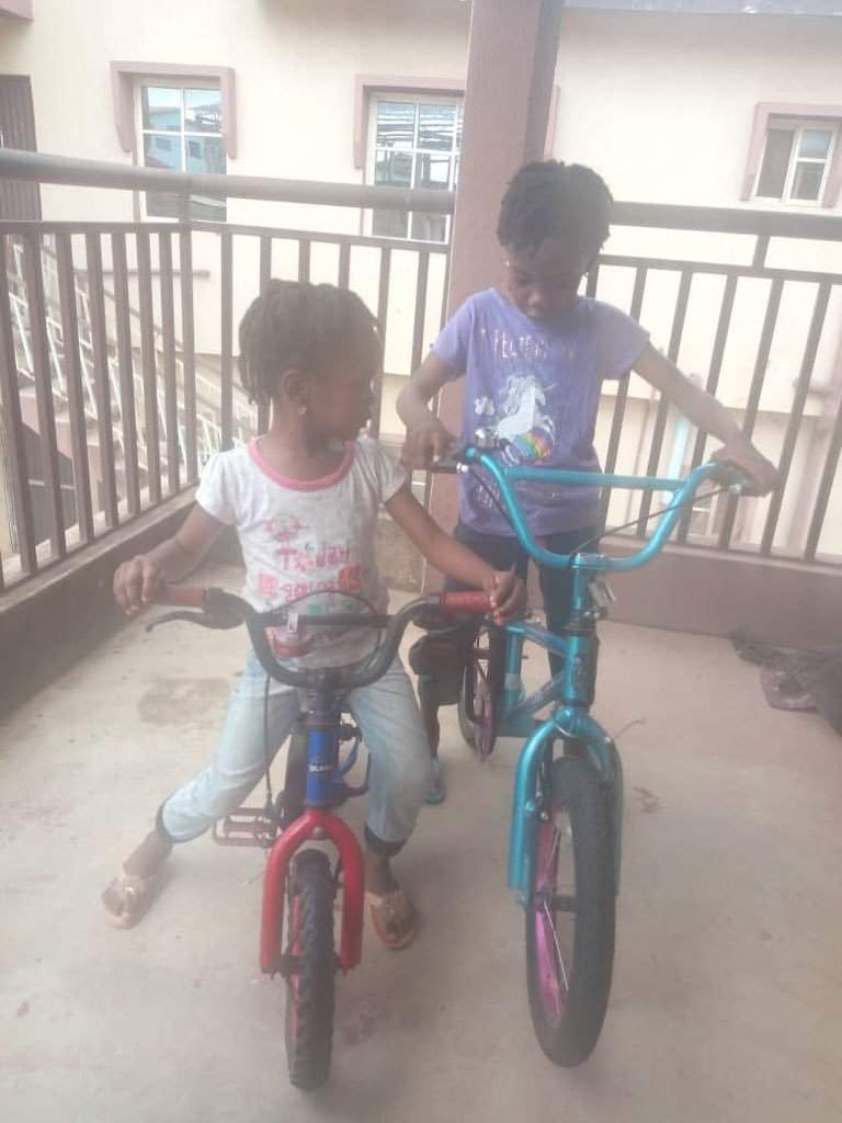 Motivated By Billionaire Otedola, Man Buys Bicycles For His Daughters