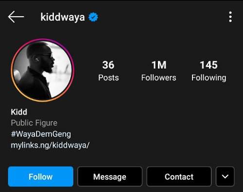 Kiddwaya becomes the second BBNaija 2020 housemate to hit 1 million followers on IG