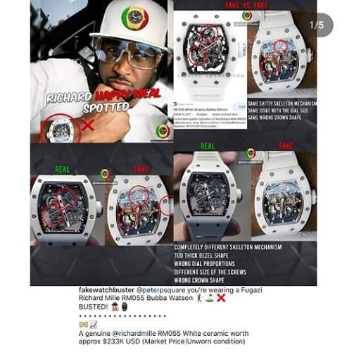 Fashion Police Calls Out Peter Okoye For Wearing Fake Richard Mille Wrist Watch (Photos)
