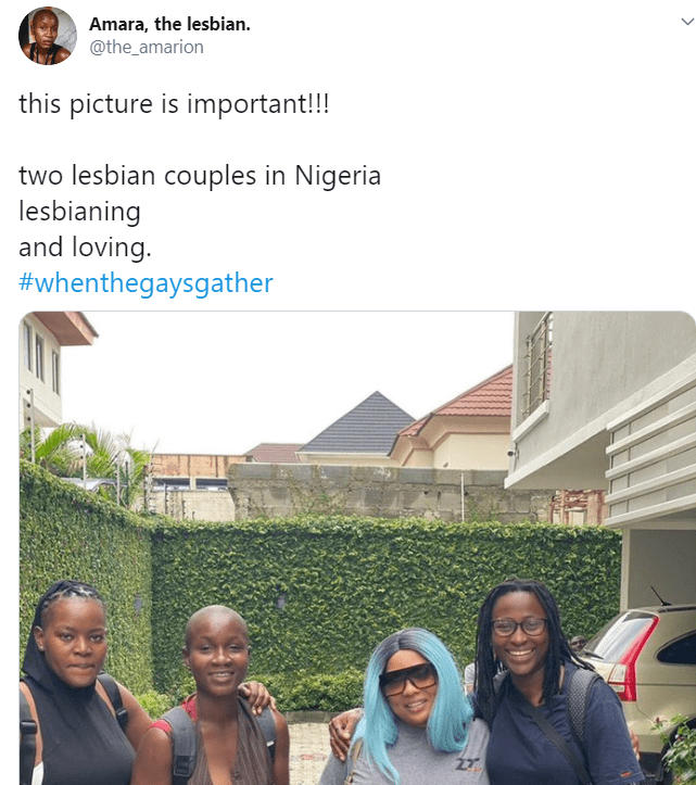 Nigerian lesbian couples share their loved up photo online