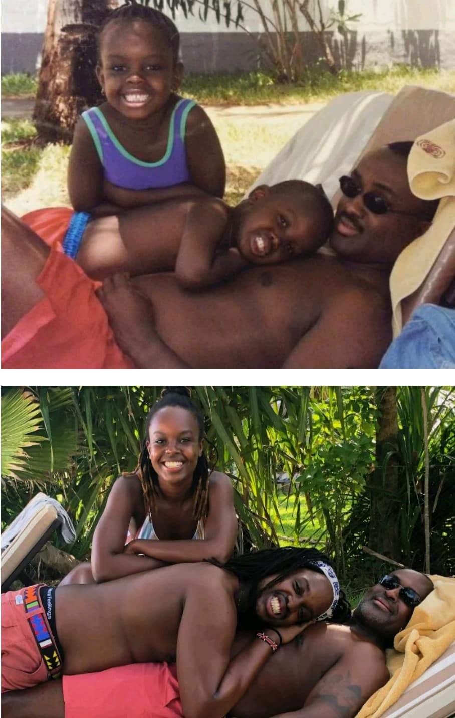 Kenyan artist recreates childhood photo with his dad and sister