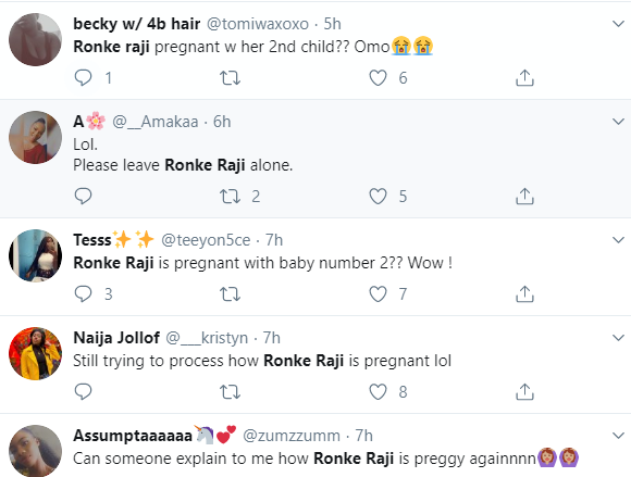 Nigerian Vlogger Ronke Raji trends for saying she's expecting a baby months after her first