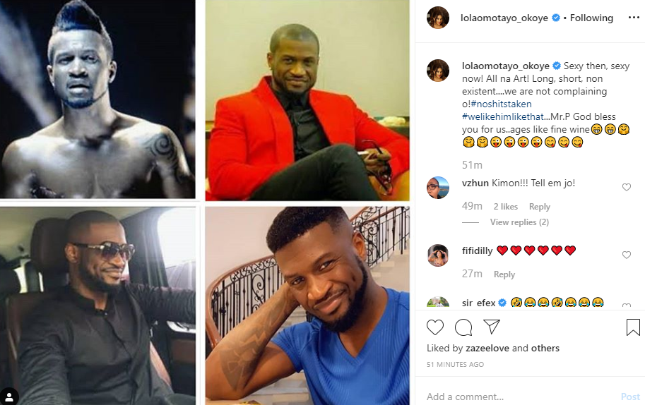 'Sexy then, sexy now'- Lola Omotayo gushes about her hubby, Peter Okoye